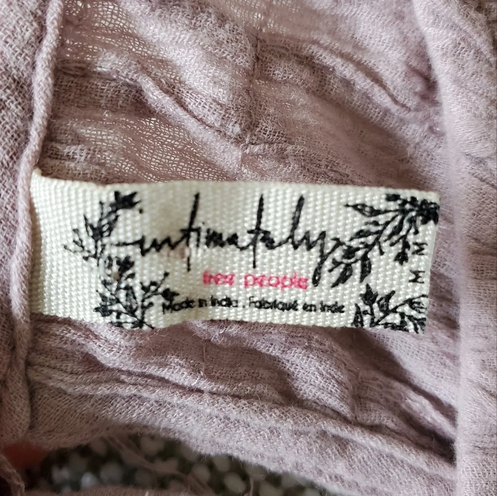 Free People Perfect Catch Lavender Pink Cotton Billowy Bodysuit.  Size Medium - Picture 9 of 10